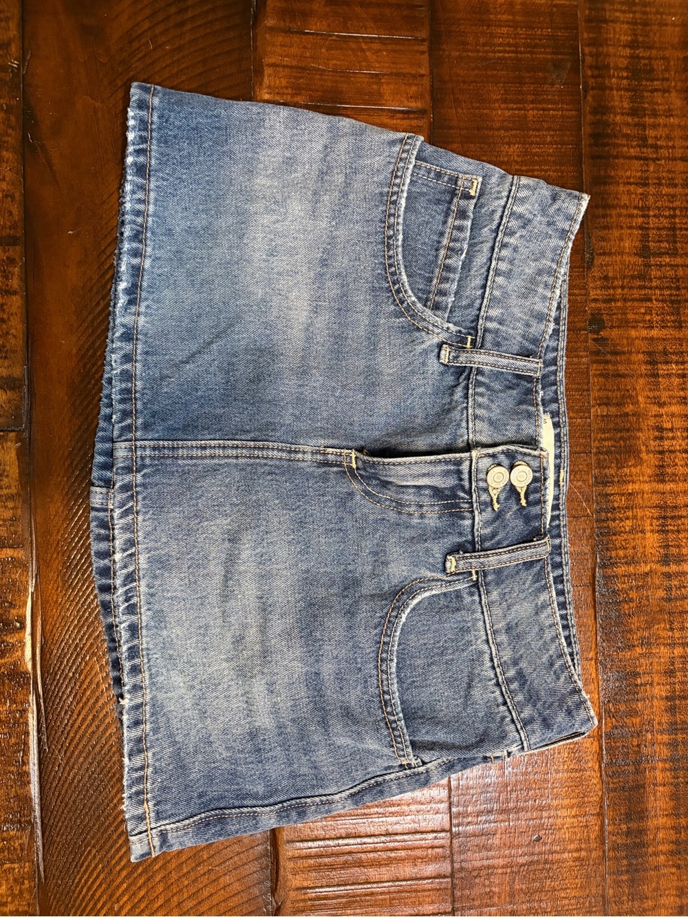 Hollister Light Blue Denim Mini Skirt